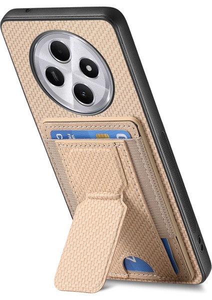 Xiaomi Redmi 14C 4G-14R 5G-Poco C75 4G Kart Tutuculu Deri Arka Kapak-Bej Telefon Kılıfı (Yurt Dışından) modelleri