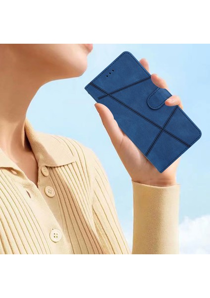 Xiaomi Redmi Note 14 Pro 5G Kılıf Için Crazy Horse Doku Pu Deri Cüzdan Telefon Kapağı-Mavi (Yurt Dışından)