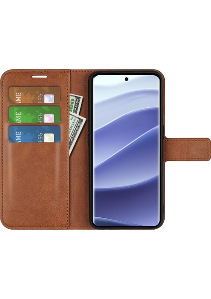 Xiaomi Redmi Note 14 Pro 5G Çizilmez Buzağı Dokulu Deri Telefon Kılıfı-Açık Kahverengi (Yurt Dışından) modelleri