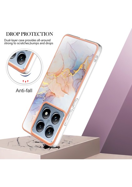 Xiaomi 14T Pro Kılıf Yb Imd Serisi-1 Stil-A Imd Mermer Çiçek Desenli Tpu Telefon Kapağı-Samanyolu Mermer Beyaz (Yurt Dışından) fiyatları