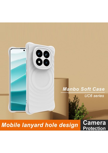 Xiaomi Redmi Için Not 14 Pro+ 5G Kılıf Su Damlası Doku Kaymaz Mat Tpu Kapak-Mat Beyaz (Yurt Dışından)