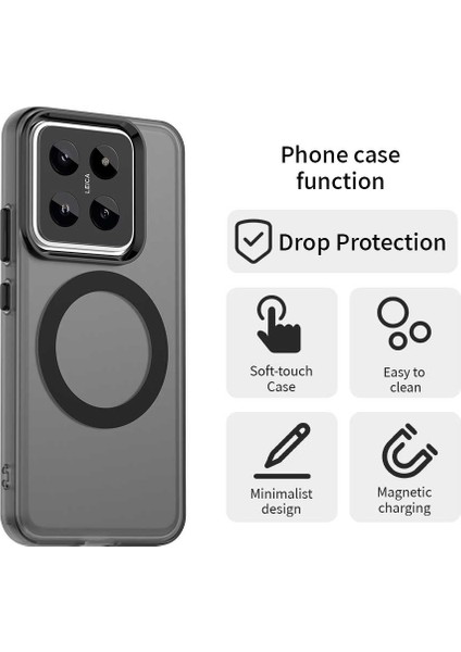 Xiaomi 14 Kılıf için MagSafe PC+TPU+PET Anti-Drop Telefon Kapağı ile Uyumlu-Siyah (Yurt Dışından) fırsatları