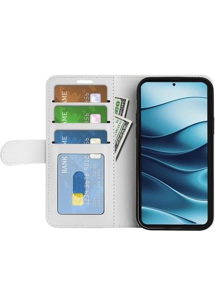 Xiaomi Redmi Note 14 Pro 5G Cüzdan Kılıf Crazy Horse Dokulu Deri Telefon Kapağı-Beyaz (Yurt Dışından) fiyatları