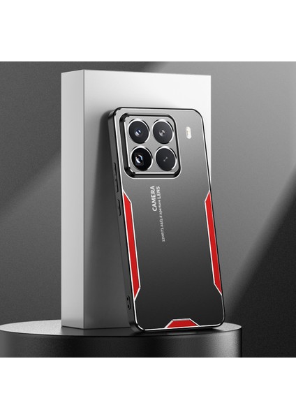 Xiaomi 15 Pro Telefon Kılıfı Için Alüminyum Alaşımlı Tpu Pc Arka Kapak-Kırmızı (Yurt Dışından)