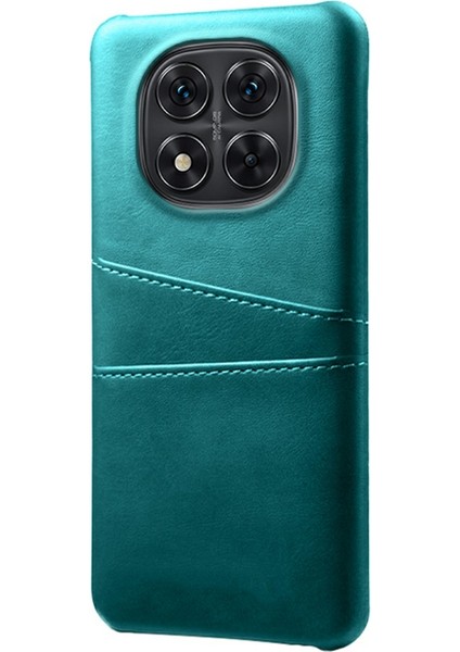 Xiaomi Redmi Note 14 Pro 5G Kılıf Çift Kart Yuvaları Pu Deri + Sert Pc Telefon Kapağı-Yeşil (Yurt Dışından)