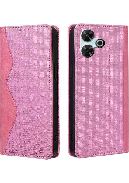 Xiaomi Redmi 13 4G - 5G Rfıd Engellemeli Cüzdan Telefon Kılıfı-Pembe (Yurt Dışından)