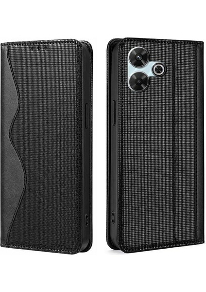 Xiaomi Redmi 13 4G - 5G Rfıd Engellemeli Cüzdan Telefon Kılıfı-Siyah (Yurt Dışından)