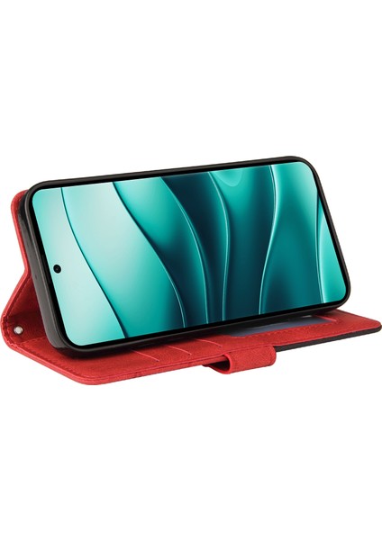 Kt Deri Serisi-1 Xiaomi Redmi Note 14 Pro+ 5G - Note 14 Pro 5G Renk Ekleme Telefon Kılıfı Cüzdan Standı-Kırmızı (Yurt Dışından) modelleri