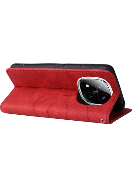 Kt Deri Serisi-1 Xiaomi Redmi Note 14 Pro+ 5G - Note 14 Pro 5G Renk Ekleme Telefon Kılıfı Cüzdan Standı-Kırmızı (Yurt Dışından) fırsatları