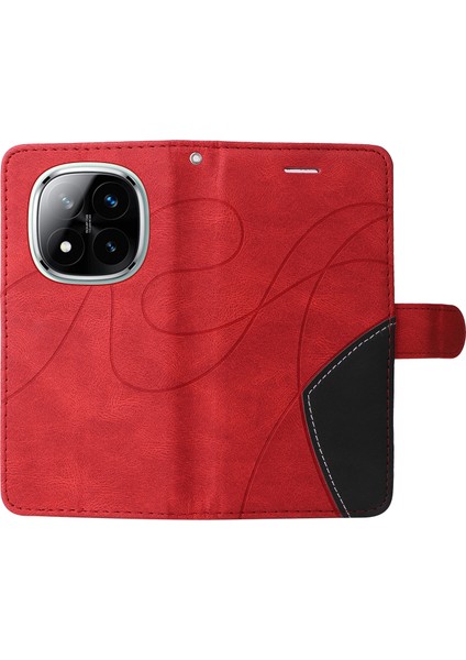 Kt Deri Serisi-1 Xiaomi Redmi Note 14 Pro+ 5G - Note 14 Pro 5G Renk Ekleme Telefon Kılıfı Cüzdan Standı-Kırmızı (Yurt Dışından) indirimleri