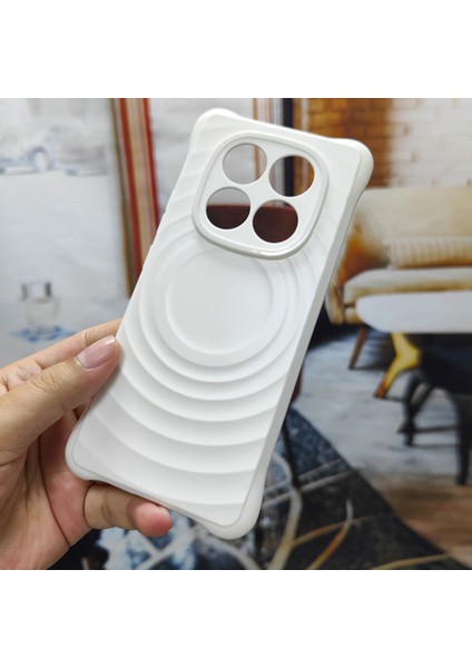 Xiaomi Redmi Için Not 14 Pro 5G Kılıf Su Damlası Doku Kaymaz Mat Tpu Kapak-Mat Beyaz (Yurt Dışından)