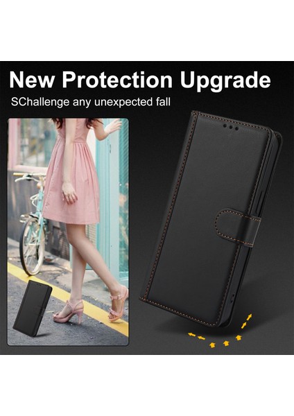 Xiaomi 14T Kılıf Pu Deri Görünümlü Telefon Cüzdan Kılıfı Omuz Askılı-Siyah (Yurt Dışından) indirimleri