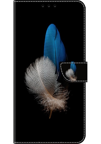 Xiaomi Redmi Için Telefon Kılıfı 14C 4G-14R 5G-Poco C75 4G 3D Desen Pu Deri Cüzdan Telefon Kapağı Standı-Iki Tüylü (Yurt Dışından)