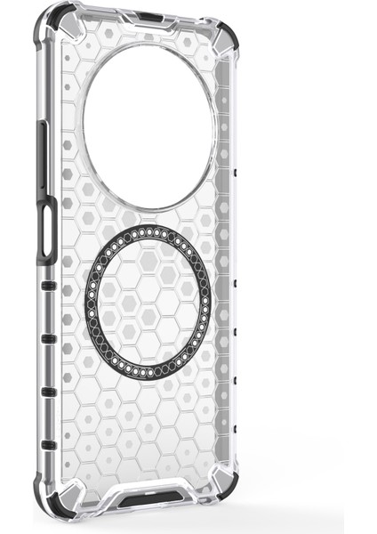 Xiaomi Poco C75 4G-Redmi 14R 5G-14C 4G Kılıf Magsafe Petek Tasarımı İle Uyumlu Tpu + Pc Telefon Kapağı-Şeffaf (Yurt Dışından)