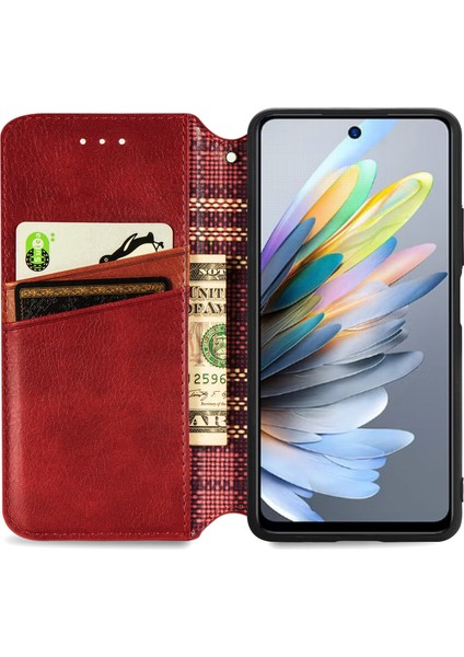 Xiaomi Redmi Note 14 5G Kılıf Pu Deri Cüzdan Telefon Kapağı-Kırmızı (Yurt Dışından) fiyatları