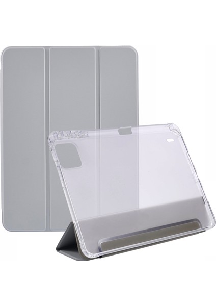 Xiaomi Pad 7 Pro - Pad 7 Için Kalem Yuvalı Kılıf Üç Katlı Pu Deri + Tpu Tablet Kapağı Otomatik Uyandırma - Uyku-Gri (Yurt Dışından)
