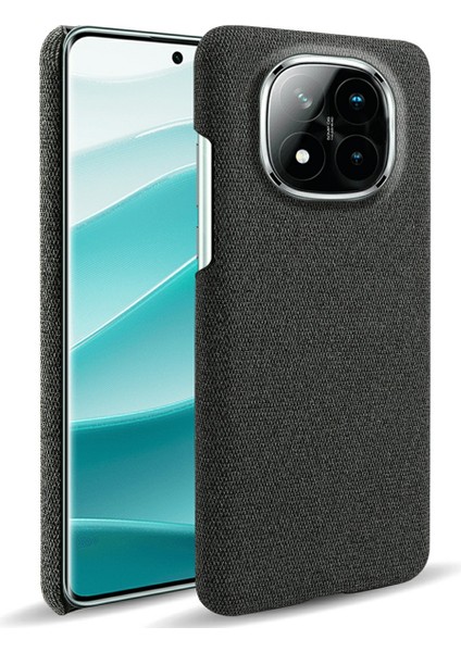 Xiaomi Redmi Note 14 Pro+ 5G Telefon Kılıfı Kumaş Dokusu Çizilmez Koruyucu Pc Arka Kapak-Siyah Için (Yurt Dışından)