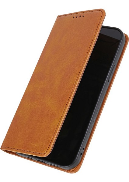 Xiaomi Redmi Note 14 Pro 5G Kılıf Için Güçlü Manyetik Pu Deri Telefon Kapağı Buzağı Dokusu-Haki (Yurt Dışından)