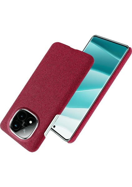 Xiaomi Redmi Note 14 Pro+ 5G Telefon Kılıfı Kumaş Dokusu Çizilmez Koruyucu Pc Arka Kapak-Kırmızı (Yurt Dışından) fırsatları