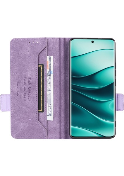 Xiaomi Redmi Note 14 Pro 4G Kılıf Deri Cüzdan Kapaklı Telefon Kapağı Donanım Dekorlu-Mor Için (Yurt Dışından) fiyatları