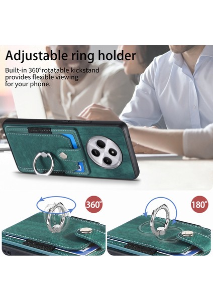 Xiaomi Redmi Için 14C 4G-14R 5G-Poco C75 4G Deri+Tpu Kaymaz Koruyucu Kapak Kart Yuvaları-Yeşil (Yurt Dışından) indirimleri