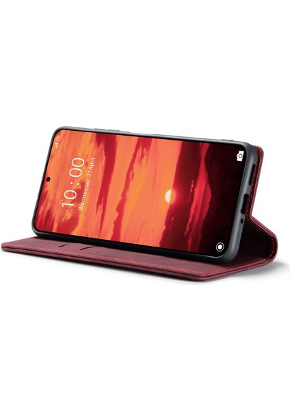 Xiaomi 14T Kılıf Caseme 013 Serisi Kart Tutucu Deri Telefon Kapağı-Kırmızı (Yurt Dışından) fırsatları