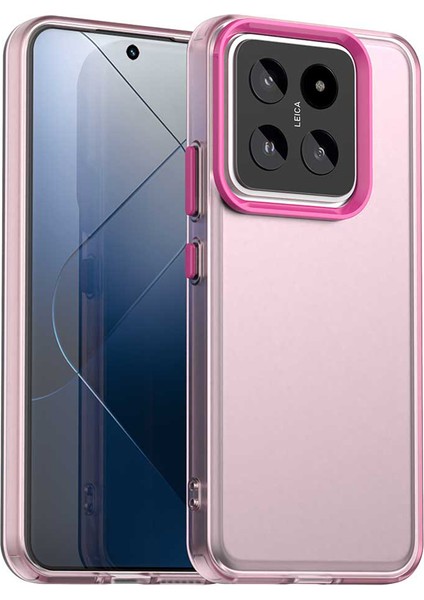 Xiaomi 14 Kılıf Pc+Tpu+Pet Mat Düşme Önleyici Telefon Arka Kapak-Kırmızı (Yurt Dışından)