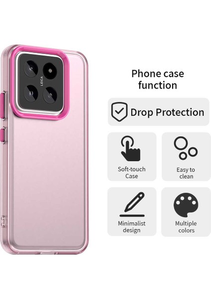 Xiaomi 14 Kılıf Pc+Tpu+Pet Mat Düşme Önleyici Telefon Arka Kapak-Kırmızı (Yurt Dışından) fırsatları