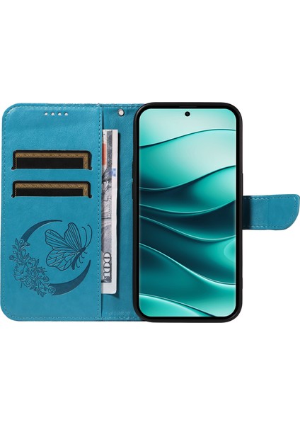 Xiaomi Redmi Note 14 Pro 5G-14 Pro+ 5G Kılıf Desenli Deri Cüzdan Çevirmeli Telefon Kapağı-Mavi (Yurt Dışından) fiyatları