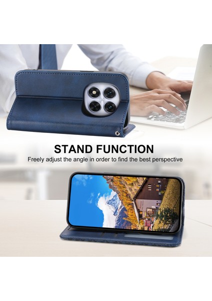 Xiaomi Redmi Note 14 Pro 5G Kılıf Buzağı Dokulu Pu Deri Telefon Kılıfı Cüzdan-Mavi Için (Yurt Dışından) modelleri