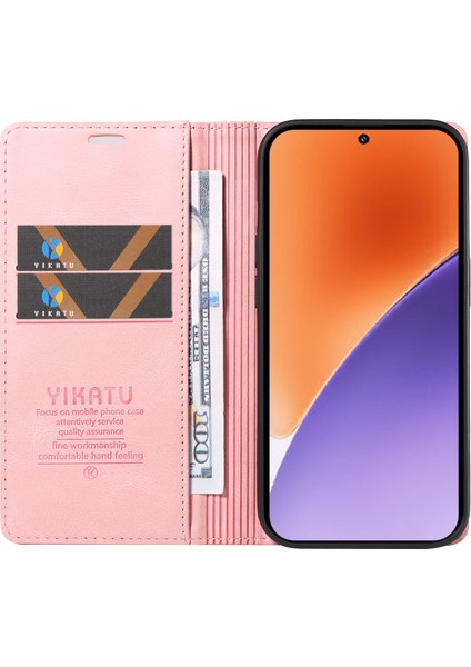 Xiaomi 15 Kılıf Deri Cilt-Dokunmatik Telefon Kapağı Için Manyetik Otomatik Emilmiş-Pembe (Yurt Dışından) fiyatları