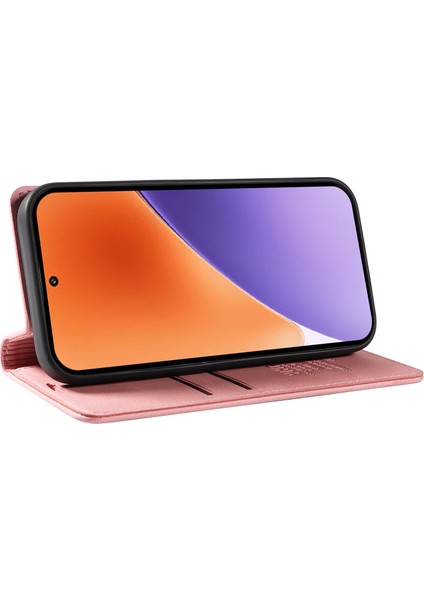 Xiaomi 15 Kılıf Deri Cilt-Dokunmatik Telefon Kapağı Için Manyetik Otomatik Emilmiş-Pembe (Yurt Dışından) modelleri