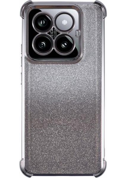 Xiaomi 14 Pro Kılıf Için Glitter Tpu Telefon Kapağı Güçlendirilmiş Köşeler-Gümüş (Yurt Dışından)