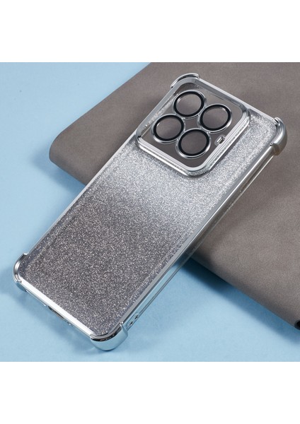 Xiaomi 14 Pro Kılıf Için Glitter Tpu Telefon Kapağı Güçlendirilmiş Köşeler-Gümüş (Yurt Dışından) fırsatları