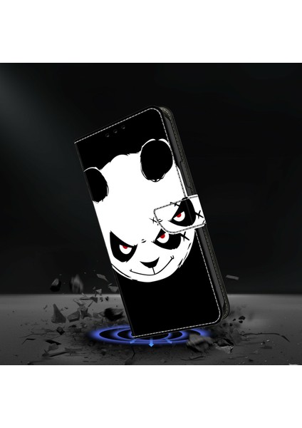 Xiaomi Redmi Için Not 13 5G Kılıf Desen Baskı Anti-Drop Deri Flip Cüzdan Telefon Kapağı-Kızgın Panda (Yurt Dışından)