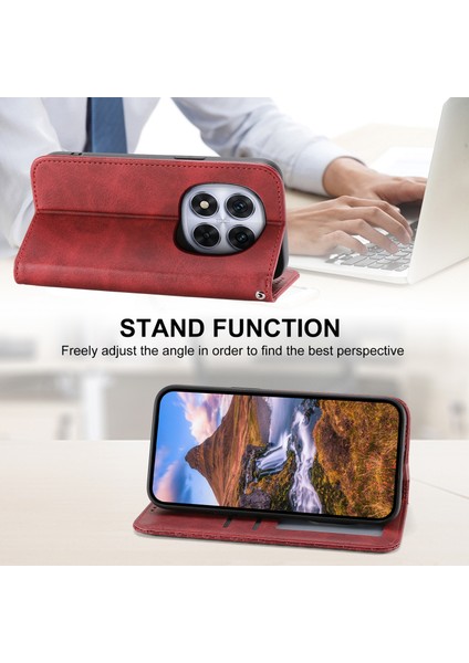 Xiaomi Redmi Note 14 Pro 5G Kılıf Buzağı Dokulu Pu Deri Telefon Kılıfı Cüzdan-Kırmızı (Yurt Dışından) modelleri