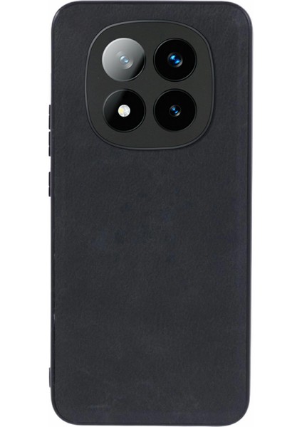 Xiaomi Redmi Note 14 Pro+ 5G Kılıf Retro Deri Kaplamalı Pc+Tpu Telefon Kapağı-Siyah (Yurt Dışından)