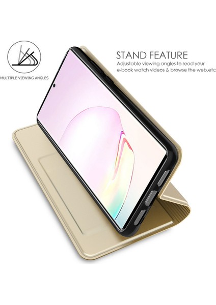 Xiaomi Redmi Note 14 5G Kılıf Pu Deri Telefon Kapağı, Kart Tutucu Manyetik Kapatma-Altın (Yurt Dışından) fiyatları