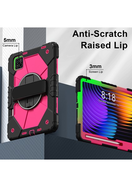 Xiaomi Pad 7 Pro - Pad 7 Kılıf Silikon + Pc Tablet Kılıfı, Kullanışlı Askı-Siyah - Gül (Yurt Dışından) fırsatları