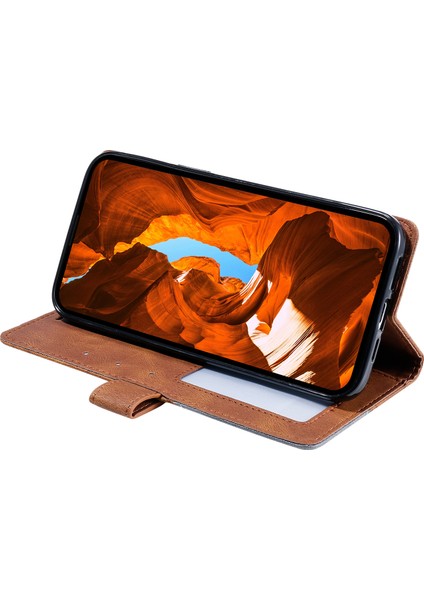 Xiaomi Redmi Için Note 14 Pro+ 5G-Note 14 Pro 5G Kılıf Baskılı Çizgiler Pu Deri Ekleme Cüzdan Telefon Kapağı-Kahverengi (Yurt Dışından) fırsatları