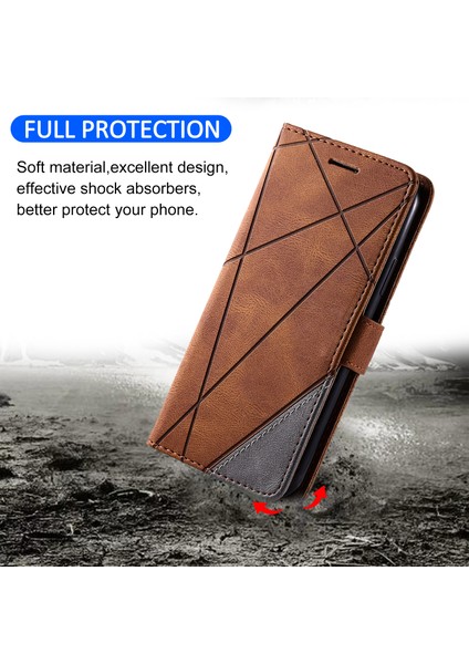 Xiaomi Redmi Için Note 14 Pro+ 5G-Note 14 Pro 5G Kılıf Baskılı Çizgiler Pu Deri Ekleme Cüzdan Telefon Kapağı-Kahverengi (Yurt Dışından) indirimleri