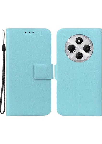 Xiaomi Redmi 14C 4G-14R 5G-Poco C75 4G Ultra-Ince Pu Deri+Tpu Telefon Kılıfı Kart Yuvalı-Yeşil (Yurt Dışından)