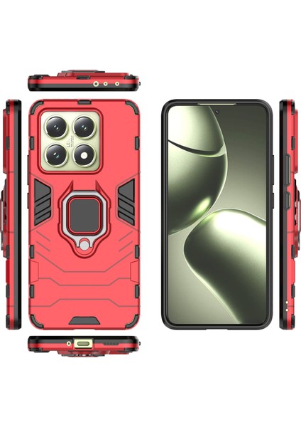 Xiaomi 14T Kılıf Pc+Tpu Halka Standlı Koruyucu Telefon Kılıfı-Kırmızı (Yurt Dışından) fırsatları