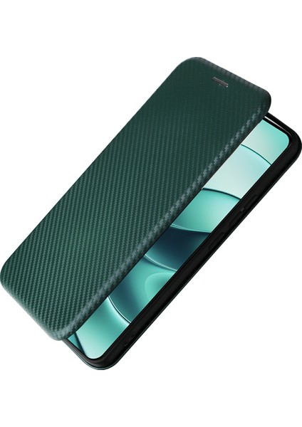 Xiaomi Redmi Note 14 5G-14 4G Kılıf Karbon Fiber Doku Damla Korumalı Pu Deri Telefon Kapağı-Yeşil (Yurt Dışından)