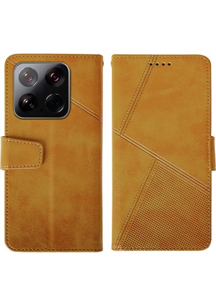 Xiaomi 15 Kılıf Deri Cüzdan Telefon Kapağı Buzağı Doku-Kahverengi (Yurt Dışından)