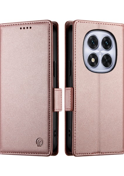 Df-010 Xiaomi Redmi Note 14 Pro 5G Pu Deri Cüzdan Telefon Kapağı-Gül Altın (Yurt Dışından)