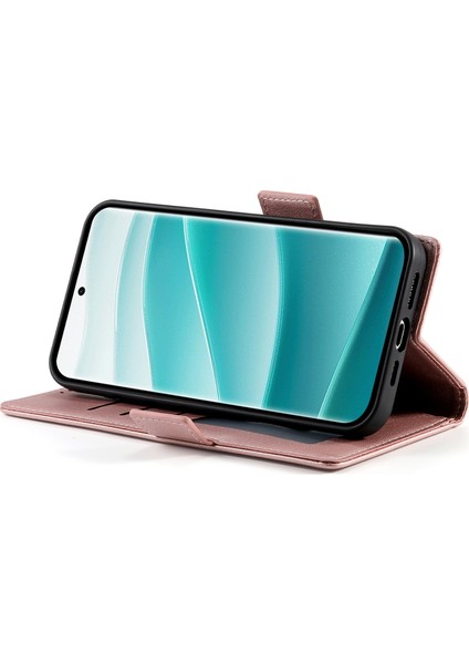 Df-010 Xiaomi Redmi Note 14 Pro 5G Pu Deri Cüzdan Telefon Kapağı-Gül Altın (Yurt Dışından)