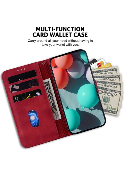 Xiaomi Redmi Note 14 5G-14 4G 7 Şekilli Desen Baskı Deri Telefon Kapağı-Kırmızı (Yurt Dışından) modelleri