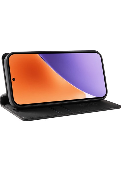 Xiaomi 15 Kılıf Için Deri Cilt-Dokunmatik Telefon Kapağı Manyetik Otomatik Emilmiş-Siyah (Yurt Dışından) modelleri