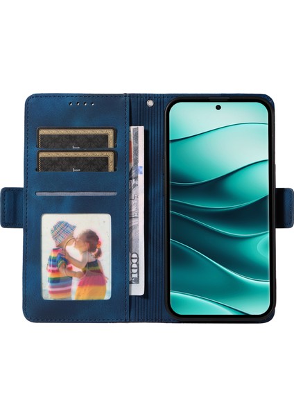 Xiaomi Redmi Için Note 14 Pro+ 5G-Note 14 Pro 5G Kılıf Pu Deri Telefon Kapağı Eşkenar Dörtgen Yıldızlı Baskılı-Mavi (Yurt Dışından) fiyatları